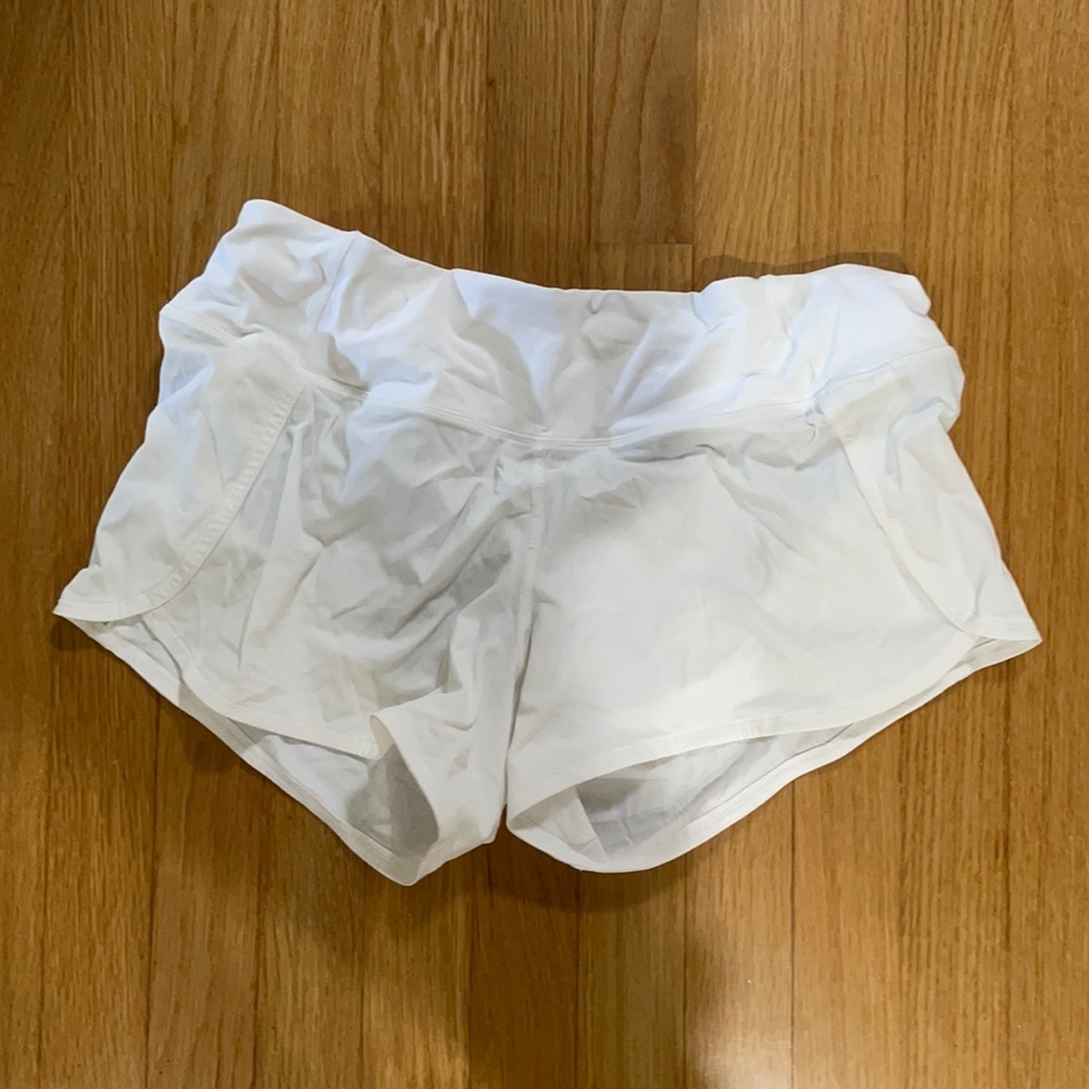 WHITE LULU LEMON SHORTS